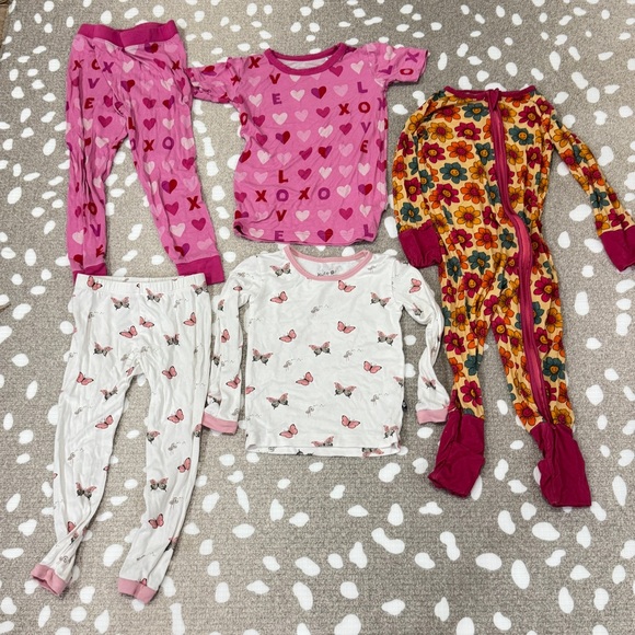 BUNDLE Bamboo Pajamas toddler girl kyte baby butterflies daisy set long sleeve - Picture 8 of 8